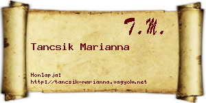 Tancsik Marianna névjegykártya